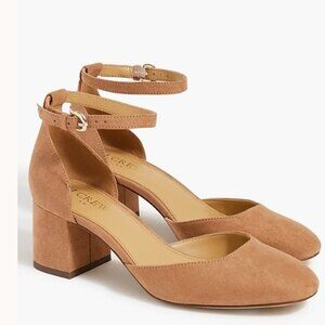 J. Crew Factory Ankle Strap Heels Women's Size 8.5 NEW Sienna Textile Minimalist